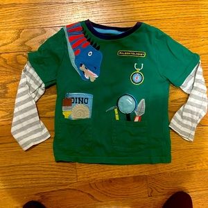 Mini Boden Tractor appliqué shirt, Size 3-4.